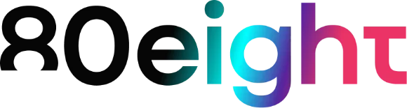 Incorrect: the gradient wordmark on a blue background